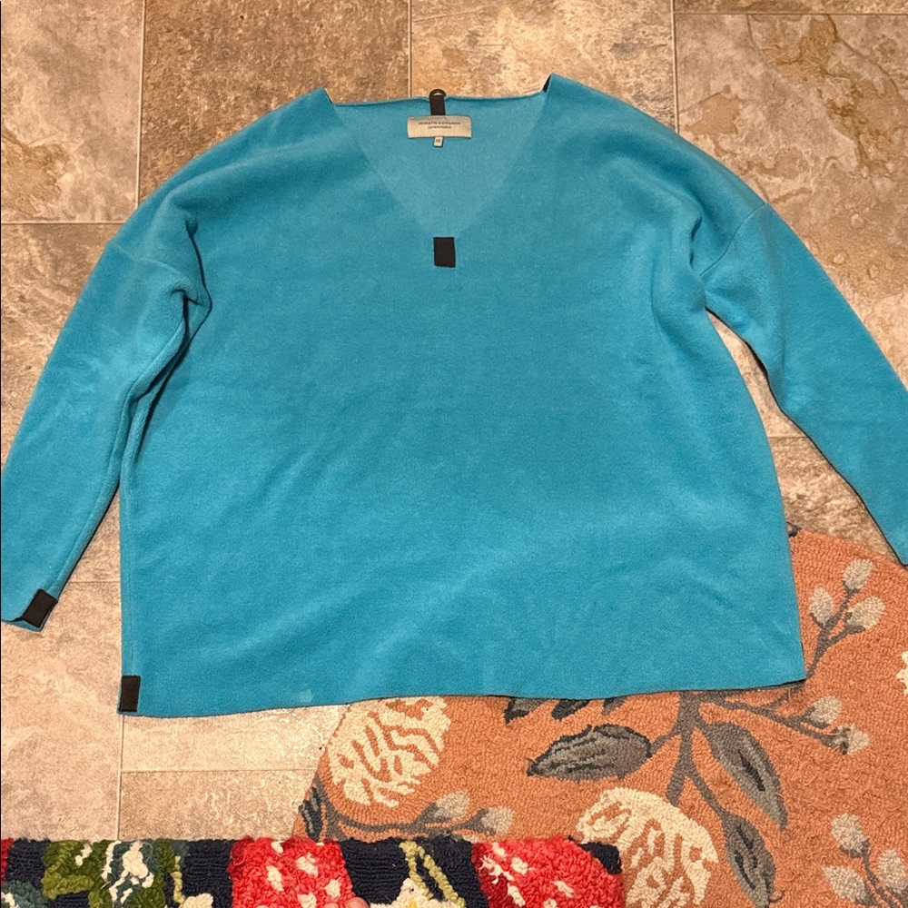 Henriette Steffensen Blue Fleece Sweater Top